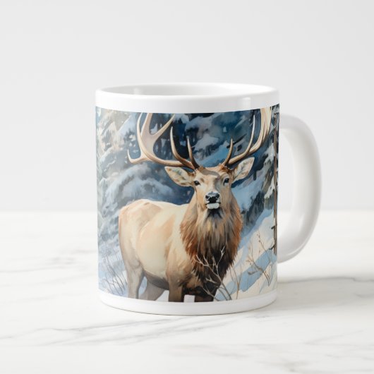 In die Wildnis: Die Majestät des Elks Jumbo-Tasse (Vorderseite Rechts)