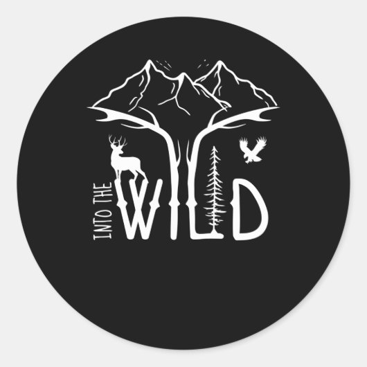 in die Wildnis Runder Aufkleber (Vorderseite)