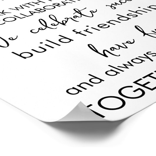 In diesem Büro sind wir ein Team - Inspirationsarb Poster (Ecke)