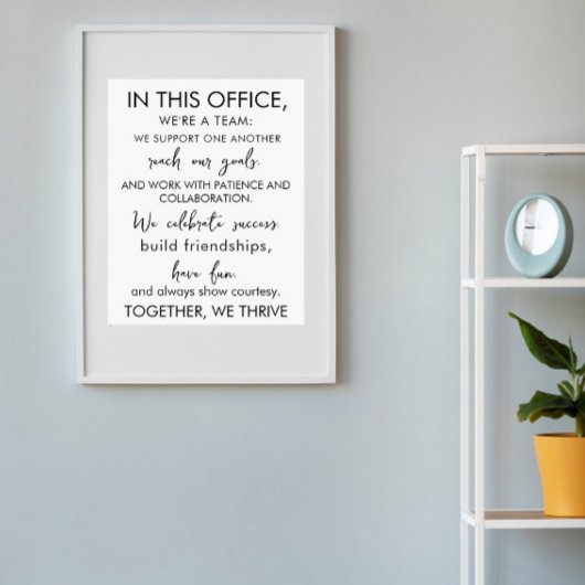 In diesem Büro sind wir ein Team - Inspirationsarb Poster