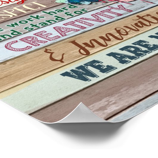 In diesem Büro sind wir ein Team Tree bunt Poster (Ecke)