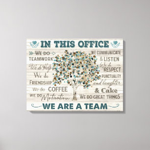 In diesem Büro sind wir Team, Office Leinwand Art