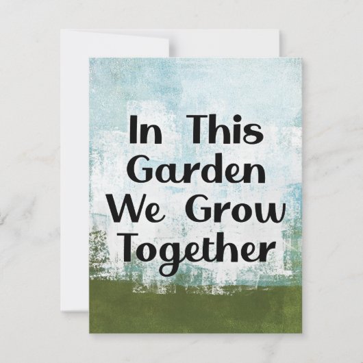 In diesem Garten wachsen wir Grußkarte Karte (Vorderseite)