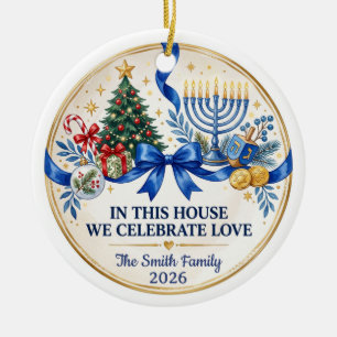 In diesem Haus feiern wir Liebe Benutzerfamilie Keramik Ornament