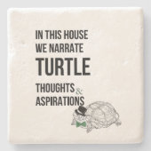 IN DIESEM HAUS Funny TURTLE Liebhaber zitieren Steinuntersetzer (Vorderseite)