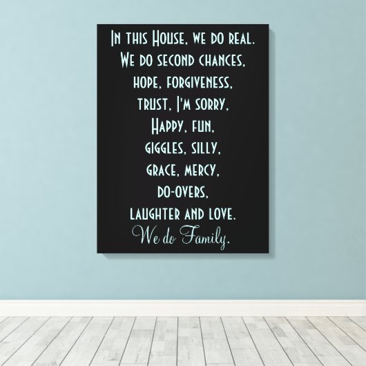 In diesem Haus geben wir Canvas für Familien an. Leinwanddruck (Insitu (Holzboden))