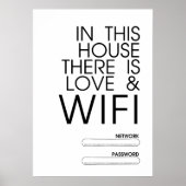 In diesem Haus gibt es Liebe und WiFi Wall Art Poster (Vorne)