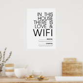 In diesem Haus gibt es Liebe und WiFi Wall Art Poster (Küche)