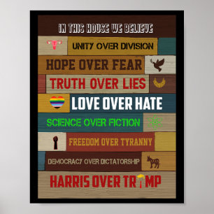 In diesem Haus glauben wir Harris über Trump - Fra Poster