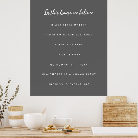 In diesem Haus glauben wir | Moderne Stilftige Übe Poster (Küche)