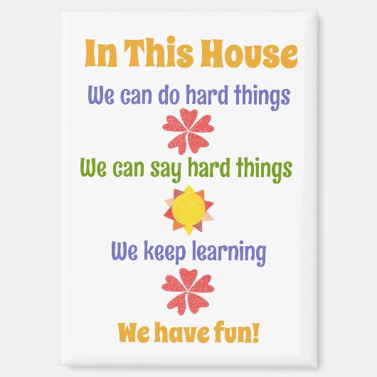 In diesem Haus "Hausregeln" Magnet (Vorderseite)