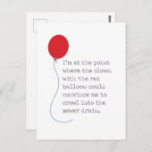 In diesem Jahr werde ich dem Clown beim Sturmabflu Postkarte (Vorne/Hinten)