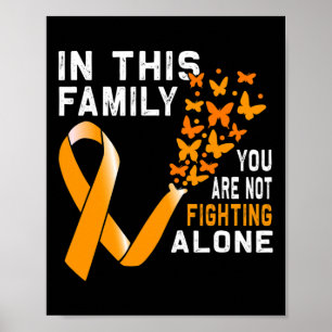 In dieser Familie nicht kämpfen Orangen Ribbon Leu Poster