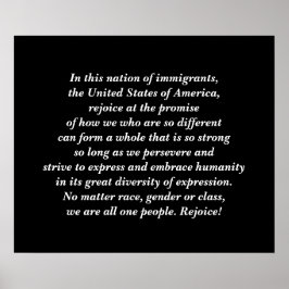 In dieser Nation der Einwanderer ... Freude Poster