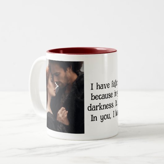 In dir habe ich mein Licht gefunden Zweifarbige Tasse (Vorderseite Links)