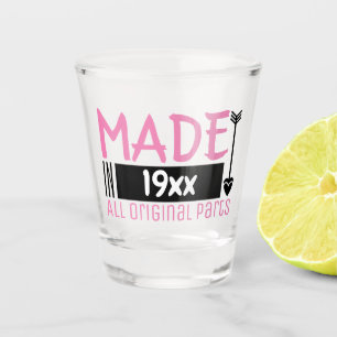 In DIY Geburtsjahr alle Originalteile pink Schnapsglas