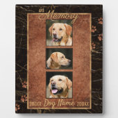 In Dog Memory Marble Rustic Gold Keepsake Fotoplatte (Vorderseite)