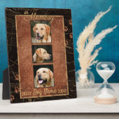 In Dog Memory Marble Rustic Gold Keepsake Fotoplatte (Seite)