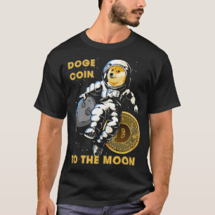 In Dogecoin zum Mondkrypto Funny Doge Münze T-Shirt