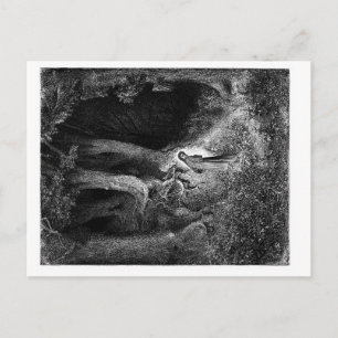 in düsterem Holz Postkarte