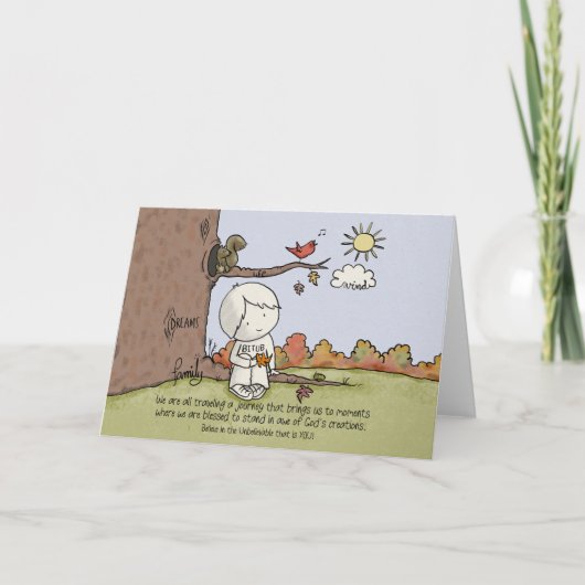 In Ehrfurcht vor Gottes Segnungen Dankeskarte (Vorderseite)