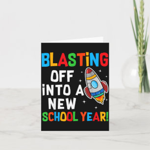 In ein neues Schuljahr starten Erster Tag Lehrer Karte