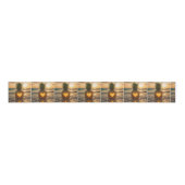 In eine Ananas geschnitztes Herz an einem Strand Ripsband (Vorderseite)