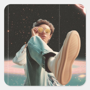 In eine andere Umlaufbahn treten Quadratischer Aufkleber