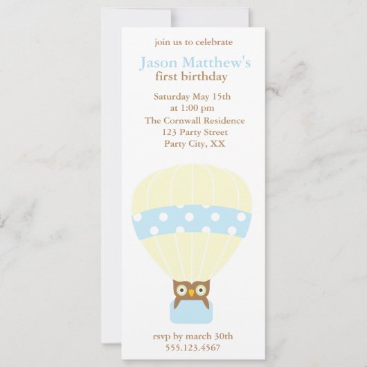 In einem Ballon Geburtstagsfeier Einladungen (Vorderseite)