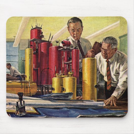 In einem Büro arbeitende Architekten, Vintage Unte Mousepad (Vorne)