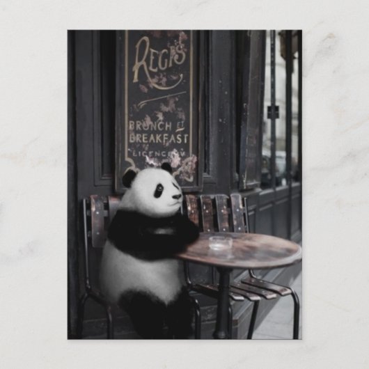 In einem Café übernachten Postkarte (Vorderseite)