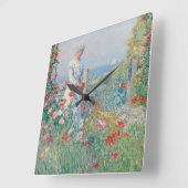 In einem Gartenbild Quadratische Wanduhr (Winkel)