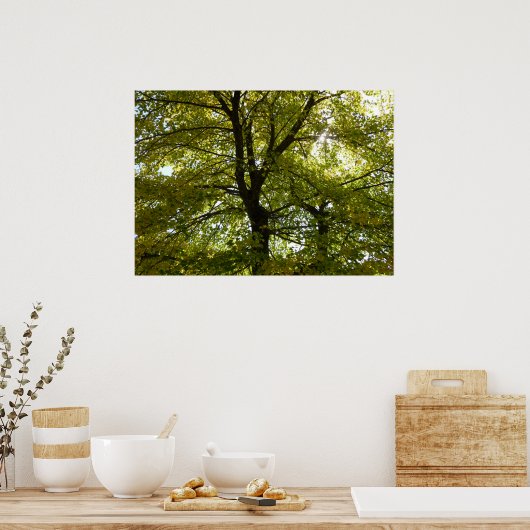 In einem gelben Ahornbaum Herbst Poster (Küche)