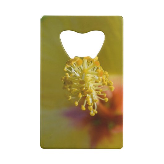 In einem gelben hawaiianischen Hibiskus Geldbeutel Flaschenöffner (Rückseite)