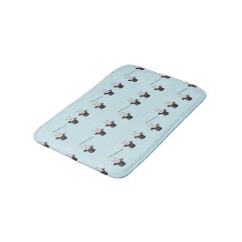 In einem Hut mit Zauberstab blau sonnen Badematte