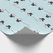 In einem Hut mit Zauberstab blau sonnen Geschenkpapier (Ecke)