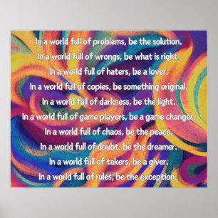 In einem lautstarken Weltgedicht-Poster Poster