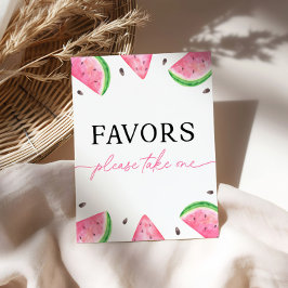 In einem Melon-Tisch signiert Wassermelone favoris Sockelschild