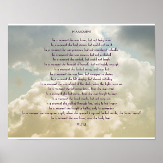 "IN EINEM MOMENT" INSPIRATIONELLER POEM POSTER