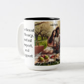 In einem Paar zu sein bedeutet emotionale Intimitä Zweifarbige Tasse (Vorderseite Links)