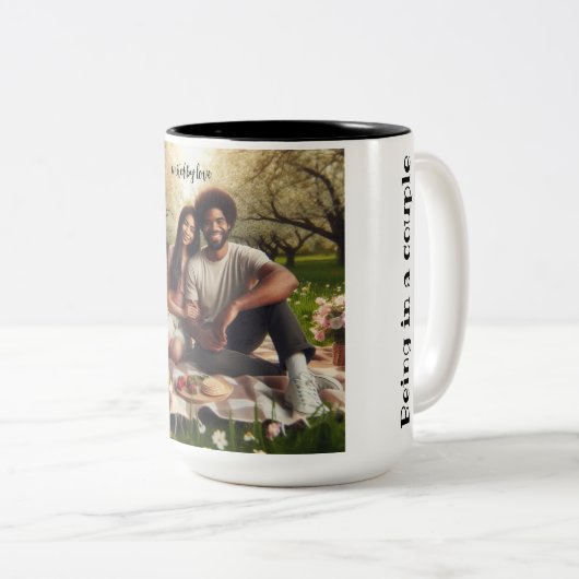 In einem Paar zu sein bedeutet emotionale Intimitä Zweifarbige Tasse (VorderseiteRechts)