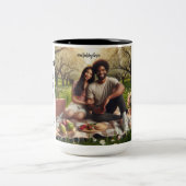 In einem Paar zu sein bedeutet emotionale Intimitä Zweifarbige Tasse (Mittel)