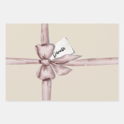 In einem rosa Bogen gefangen Geschenkpapier Set (Vorderseite 3)