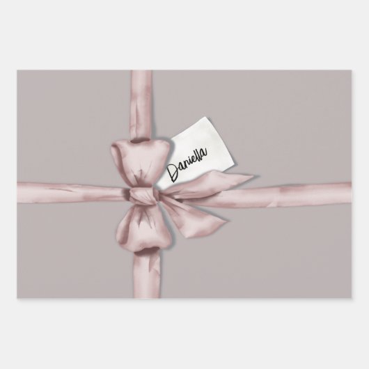 In einem rosa Bogen gefangen Geschenkpapier Set (Vorderseite)