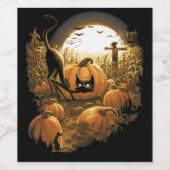 In einem Spooky-Pflaster gefangen Weinetikett (Einzelnes Label)