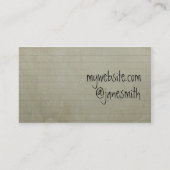 In einem Stück Papier Visitenkarte (Rückseite)