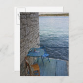 In einem winzigen Café am Ozean für zwei Personen, Postkarte (Vorne/Hinten)