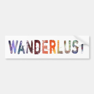 In einem Wort: Wanderlust Autoaufkleber