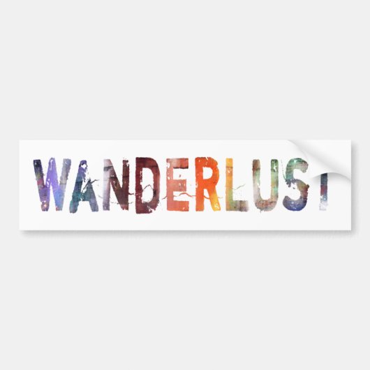 In einem Wort: Wanderlust Autoaufkleber (Vorne)