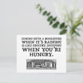 In einen Buchladen kommen, wenn es regnet Postkarte (Stehend Vorderseite)